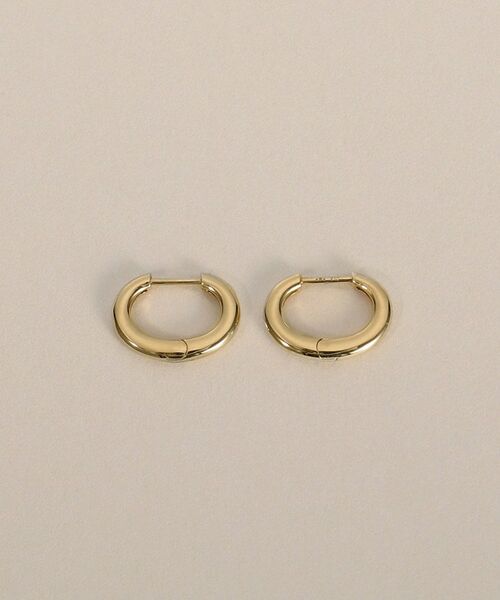 COCOSHNIK / ココシュニック ピアス・イヤリング | K10オーバルシェイプ 中折れピアス | 詳細4