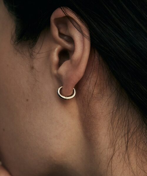 COCOSHNIK / ココシュニック ピアス・イヤリング | K10オーバルシェイプ 中折れピアス | 詳細8