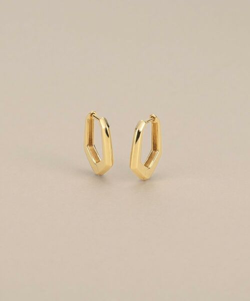 COCOSHNIK / ココシュニック ピアス・イヤリング | K10ペンタゴンシェイプ 中折れピアス | 詳細1