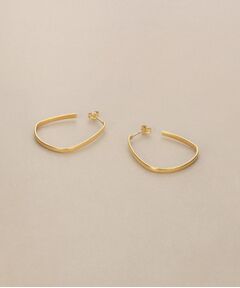 COCOSHNIK / ココシュニック ピアス・イヤリング | K10中空トラペーズフープ スタッドピアス大