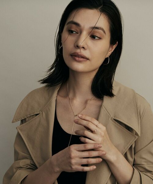 COCOSHNIK / ココシュニック ピアス・イヤリング | K10中空トラペーズフープ スタッドピアス大 | 詳細5