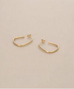 COCOSHNIK / ココシュニック ピアス・イヤリング | K10中空トラペーズフープ スタッドピアス中