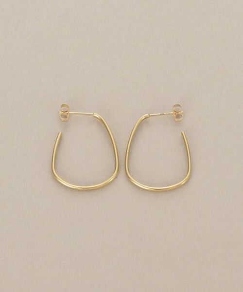 COCOSHNIK / ココシュニック ピアス・イヤリング | K10中空トラペーズフープ スタッドピアス中 | 詳細3