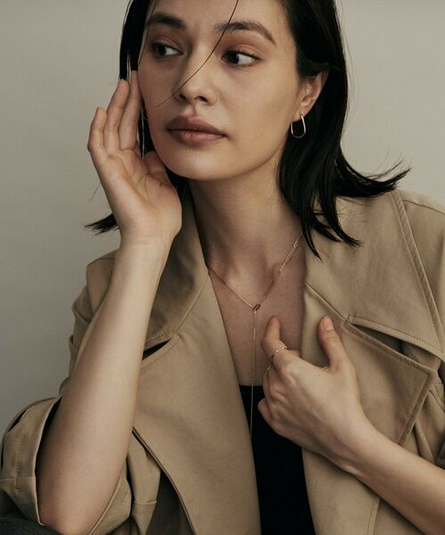 COCOSHNIK / ココシュニック ピアス・イヤリング | K10中空トラペーズフープ スタッドピアス中 | 詳細5