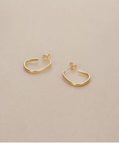 COCOSHNIK / ココシュニック ピアス・イヤリング | K10中空トラペーズフープ スタッドピアス小