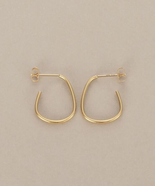 COCOSHNIK / ココシュニック ピアス・イヤリング | K10中空トラペーズフープ スタッドピアス小 | 詳細3