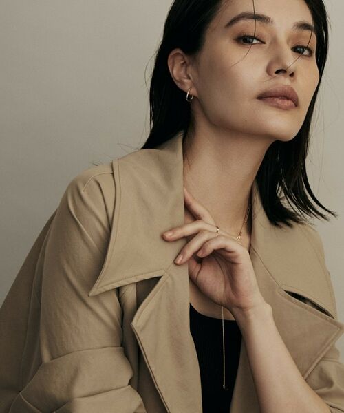 COCOSHNIK / ココシュニック ピアス・イヤリング | K10中空トラペーズフープ スタッドピアス小 | 詳細5