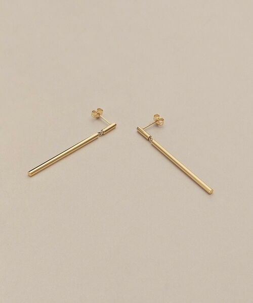 COCOSHNIK / ココシュニック ピアス・イヤリング | K10中空バースウィング スタッドピアス（クリスタル/透明(100)）