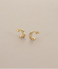 COCOSHNIK / ココシュニック ピアス・イヤリング | K10ダイヤモンド スプリットフープ スタッドピアス