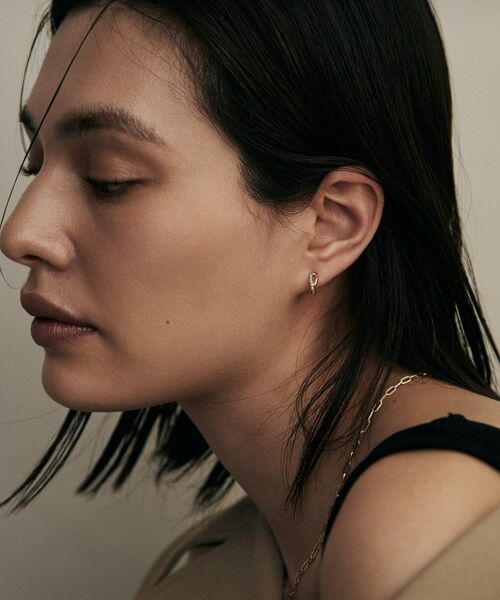 COCOSHNIK / ココシュニック ピアス・イヤリング | K10ダイヤモンド インフィニティラインフープ スタッドピアス | 詳細7