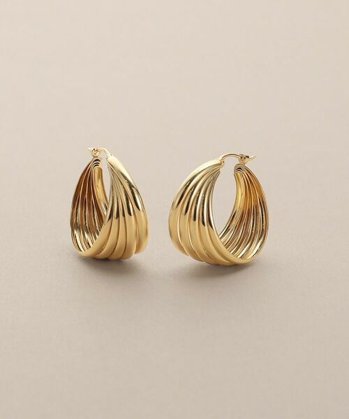 COCOSHNIK / ココシュニック ピアス・イヤリング | K10甲丸クインタプル フープピアス | 詳細1