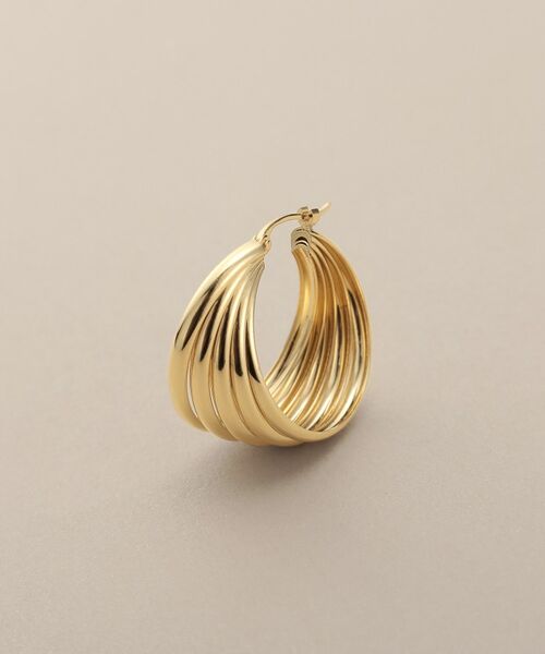 COCOSHNIK / ココシュニック ピアス・イヤリング | K10甲丸クインタプル フープピアス | 詳細3