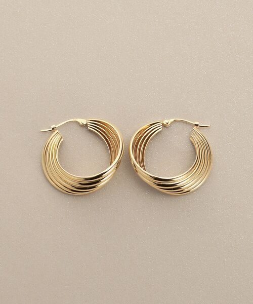 COCOSHNIK / ココシュニック ピアス・イヤリング | K10甲丸クインタプル フープピアス | 詳細4