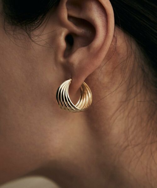 COCOSHNIK / ココシュニック ピアス・イヤリング | K10甲丸クインタプル フープピアス | 詳細8