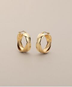 COCOSHNIK / ココシュニック ピアス・イヤリング | K10甲丸クロス フープピアス