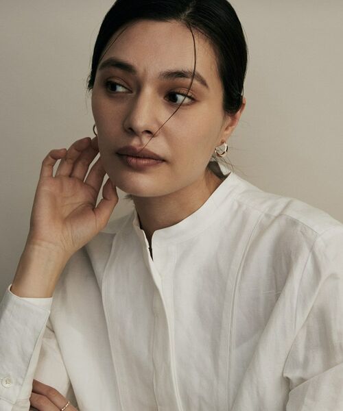 COCOSHNIK / ココシュニック ピアス・イヤリング | K10甲丸クロス フープピアス | 詳細5