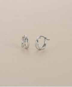 COCOSHNIK / ココシュニック ピアス・イヤリング | プラチナ 甲丸スプリット フープピアス