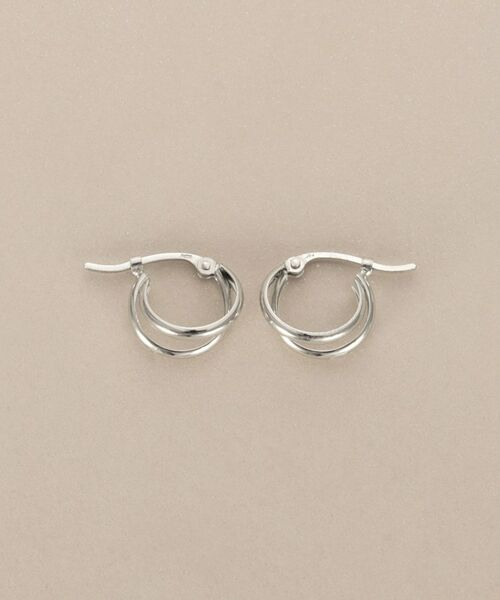 COCOSHNIK / ココシュニック ピアス・イヤリング | プラチナ 甲丸スプリット フープピアス | 詳細3