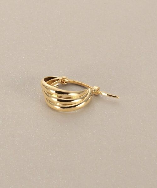 COCOSHNIK / ココシュニック ピアス・イヤリング | K18甲丸トリプル フープピアス | 詳細3