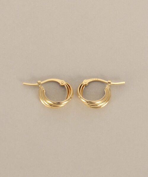 COCOSHNIK / ココシュニック ピアス・イヤリング | K18甲丸トリプル フープピアス | 詳細4