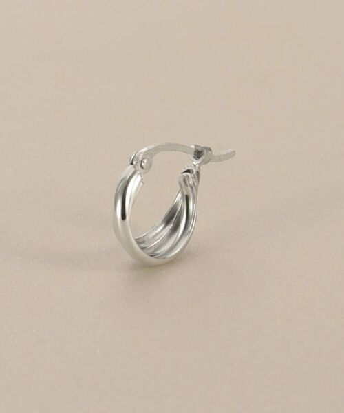 COCOSHNIK / ココシュニック ピアス・イヤリング | プラチナ 甲丸トリプル フープピアス | 詳細2