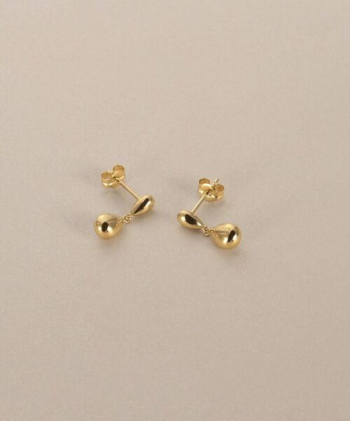 COCOSHNIK / ココシュニック ピアス・イヤリング | K18中空ペアシェイプ大小 スタッドピアス | 詳細1