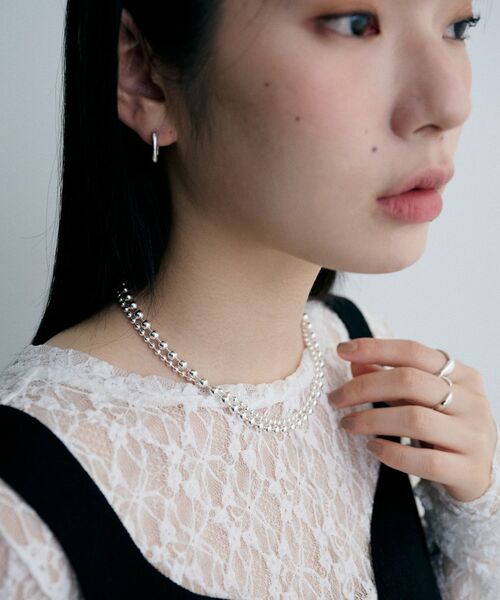 COCOSHNIK / ココシュニック ネックレス・ペンダント・チョーカー | シルバー ダブルボールチェーンネックレス | 詳細7