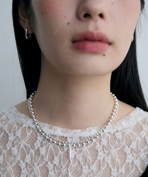 COCOSHNIK / ココシュニック ネックレス・ペンダント・チョーカー | シルバー ダブルボールチェーンネックレス | 詳細8