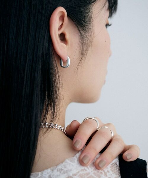 COCOSHNIK / ココシュニック ピアス・イヤリング | シルバー ハギーフープ トラックピアス | 詳細8