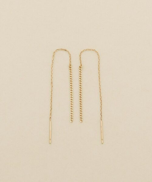 COCOSHNIK / ココシュニック ピアス・イヤリング | K10カーブ・ケーブルチェーン アメリカンピアス | 詳細4