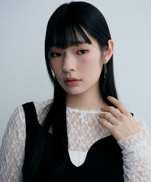 COCOSHNIK / ココシュニック ピアス・イヤリング | K10カーブ・ケーブルチェーン アメリカンピアス | 詳細7