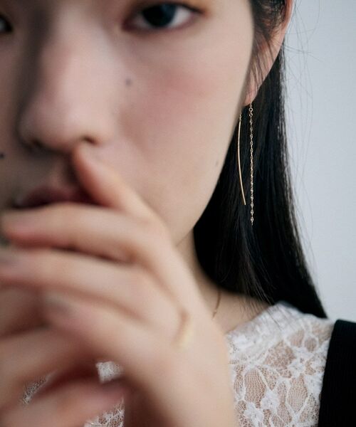 COCOSHNIK / ココシュニック ピアス・イヤリング | K10アーチバー モーグルチェーンピアス | 詳細7