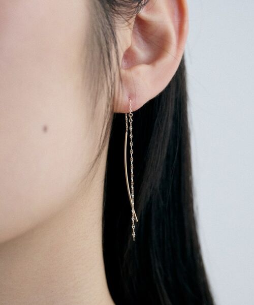 COCOSHNIK / ココシュニック ピアス・イヤリング | K10アーチバー モーグルチェーンピアス | 詳細8