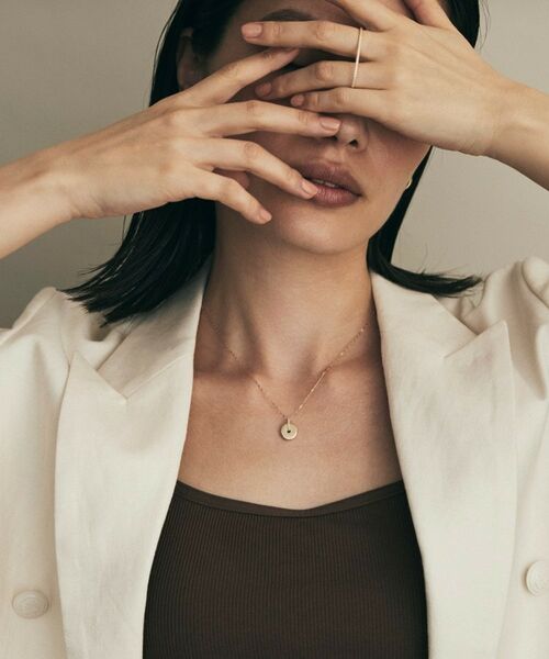 COCOSHNIK / ココシュニック ネックレス・ペンダント・チョーカー | K10ダイヤモンド 中空コインモチーフ ネックレス小 | 詳細8