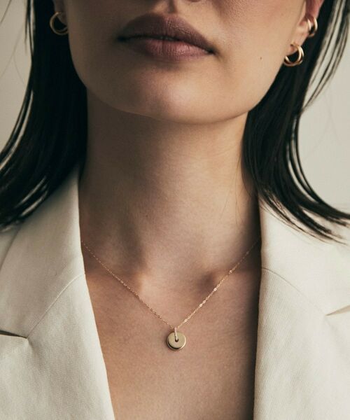 COCOSHNIK / ココシュニック ネックレス・ペンダント・チョーカー | K10ダイヤモンド 中空コインモチーフ ネックレス小 | 詳細9