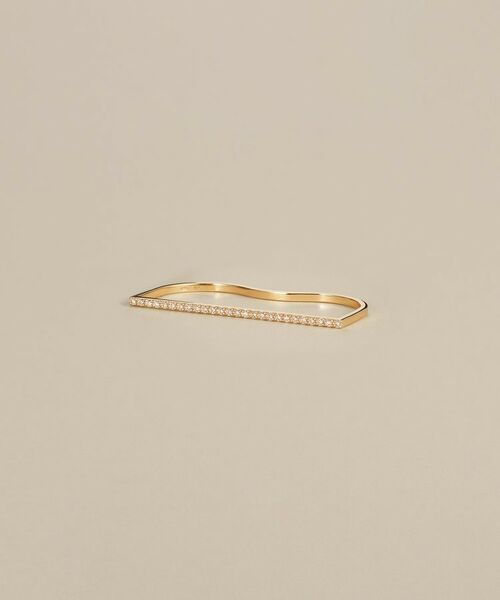 COCOSHNIK / ココシュニック リング | K10ダイヤモンド リニアダブルフィンガー リング | 詳細1