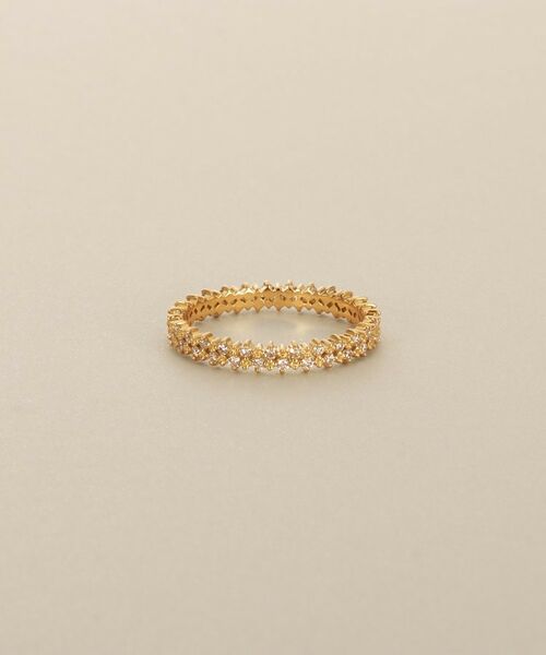 COCOSHNIK / ココシュニック リング | K18ダイヤモンド 爪留め2段 リング（イエローゴールド(104)）