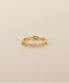 COCOSHNIK / ココシュニック リング | K18ダイヤモンド ツイスト透かし リング