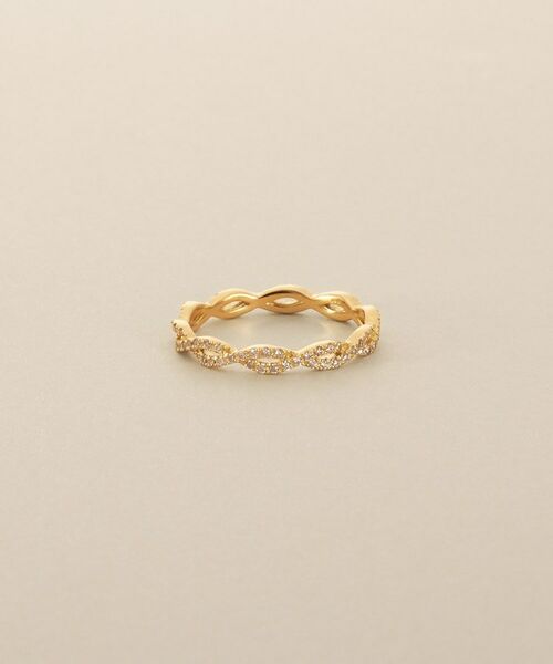 COCOSHNIK / ココシュニック リング | K18ダイヤモンド ツイスト透かし リング（イエローゴールド(104)）