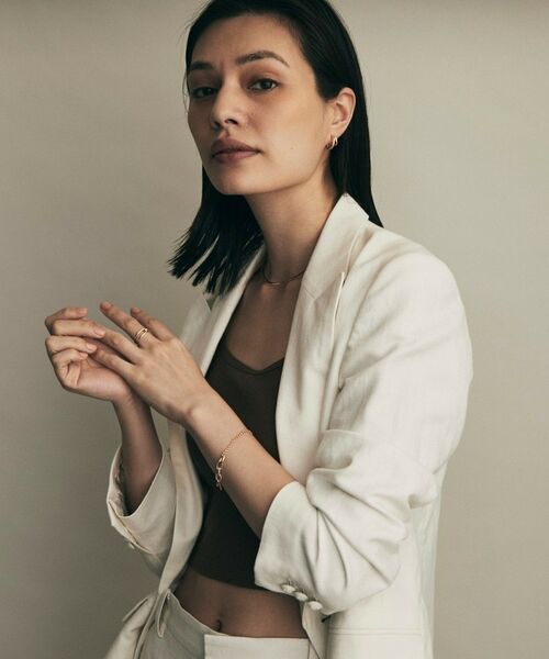 COCOSHNIK / ココシュニック ピアス・イヤリング | K10アシンメトリーダブルフープ スタッドピアス | 詳細5