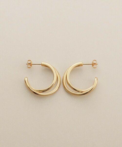 COCOSHNIK / ココシュニック ピアス・イヤリング | K10クロッシングフープ スタッドピアス | 詳細4