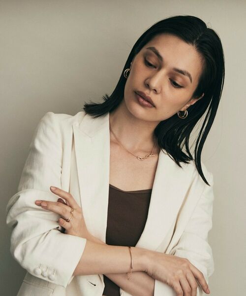 COCOSHNIK / ココシュニック ピアス・イヤリング | K10クロッシングフープ スタッドピアス | 詳細6