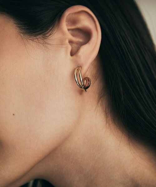 COCOSHNIK / ココシュニック ピアス・イヤリング | K10クロッシングフープ スタッドピアス | 詳細8