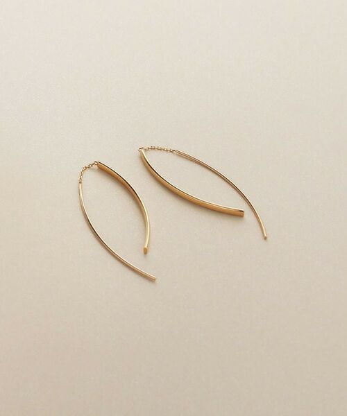 COCOSHNIK / ココシュニック ピアス・イヤリング | K10中空アーチフリンジ ピアス大 | 詳細1