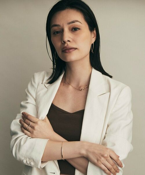 COCOSHNIK / ココシュニック ピアス・イヤリング | K10中空アーチフリンジ ピアス大 | 詳細5