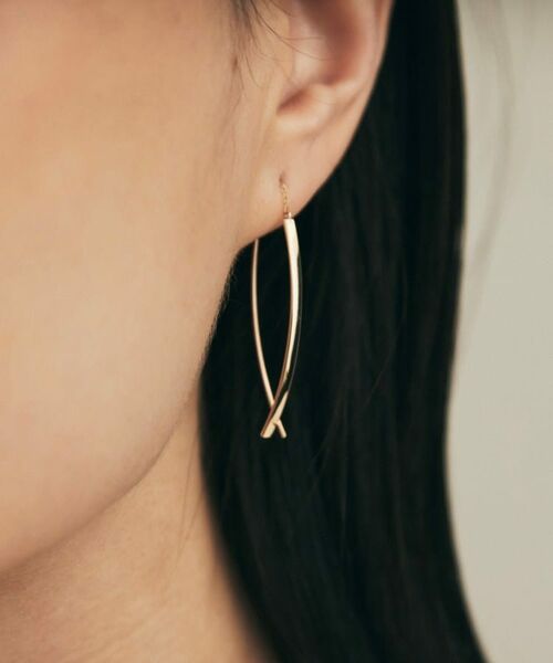 COCOSHNIK / ココシュニック ピアス・イヤリング | K10中空アーチフリンジ ピアス大 | 詳細7