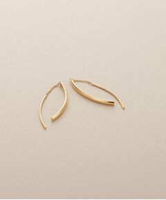 COCOSHNIK / ココシュニック ピアス・イヤリング | K10中空アーチフリンジ ピアス小