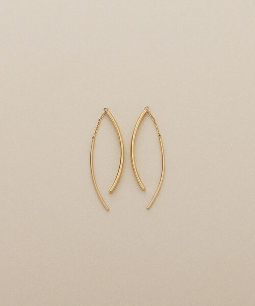 COCOSHNIK / ココシュニック ピアス・イヤリング | K10中空アーチフリンジ ピアス小 | 詳細3