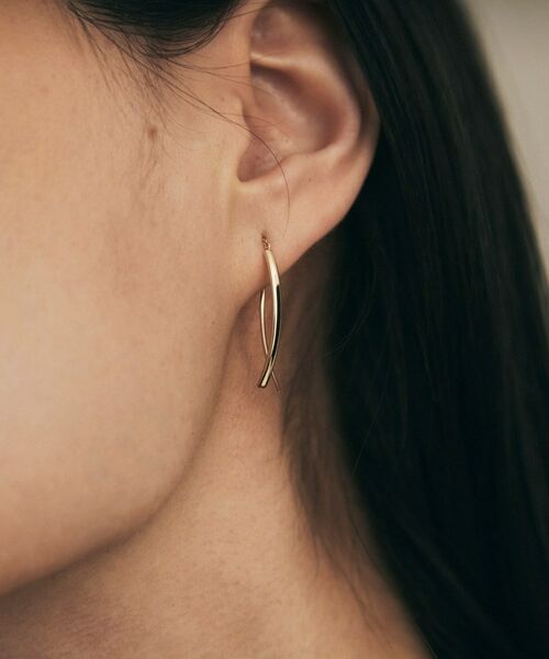 COCOSHNIK / ココシュニック ピアス・イヤリング | K10中空アーチフリンジ ピアス小 | 詳細7