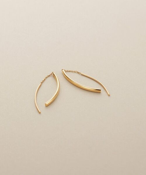 COCOSHNIK / ココシュニック ピアス・イヤリング | K10中空アーチフリンジ ピアス小（イエローゴールド(100)）